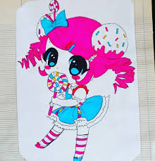 Kawaii Candy Girl Art Draw Artist Dessindujour Dessin Feutres Colors Manga Girl Kawaii Miam Drawing Art Drawings Candy Girl
