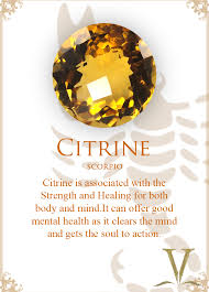 The Citrine Gem Stone Is For The Sun Sign Scorpio Crystal Healing Stones Crystal Healing Chart Birthstones Meanings