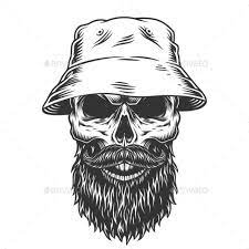 Skull In The Panama Hat Skull Illustration Viking Skull Panama Hat