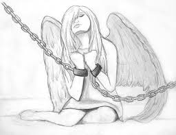 Fallen Angel Sketch By Makeshiftpaperwings Angel Drawing Angel Sketch Angel Wings Drawing