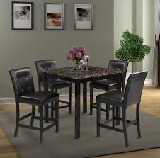 4.5 out of 5 stars. Harper Bright Designs 5 Piece Kitchen Table Set Brown Faux Marble Top Counter Height Dining Table Set With 4 Black Leather Upholstered Chairs Buy Online In Fiji At Fiji Desertcart Com Productid 180142214