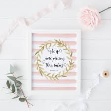 Proverbs 3 15 Scripture Print Bible Verse Print Girl Baby Shower Gift Printable Wall Art Bible Verse Prints Baby Shower Quotes Baby Girl Shower Gifts