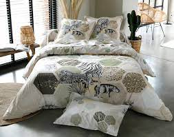 Kidcollection housse de couette animaux de la jungle simple/double réversible (housse de couette simple). Linge De Lit Imprime Animaux Becquet Creation Becquet