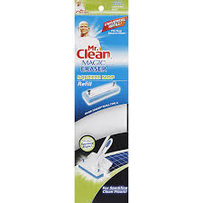 Whether its a small scratch or seemingly undefeatable dirt and grime, these remarkable white squares will get your home clean in no time. Mr Clean Magic Eraser Squeeze Mop Refill Type A Cleaning Tools Sponges Hugo S Family Marketplace
