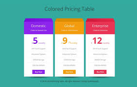Colored Pricing Table Flat Responsive Widget Websablon Https W3layouts Com Preview L Colored Pricing Table Pricing Table Pricing Templates Templates