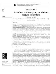 A reflective paper example is a lot like a personal journal or diary. Pdf A Reflective Essaying Model For Higher Education