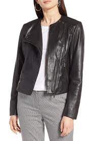Halogen Collarless Leather Jacket Regular Petite Nordstrom Collarless Leather Jacket Leather Jacket Leather Jacket Style