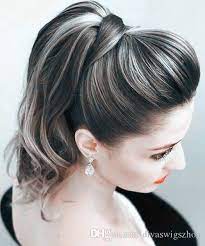 Silver Grey Human Hair Ponytail Hairpiece Wrap Around Dye Free Natural Hightlight Salt And Pepper Gray Hair Ponytail Light Grey Color From Divaswigszhou 43 91 Medium Hair Styles Hair Styles Bridal Hair Inspiration