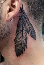 175 Sensuous Inner And Behind The Ear Tattoos Awesome Check More At Http Fabulousdesign Net Best Neck Tattoos Feather Tattoo For Men Native Feather Tattoos