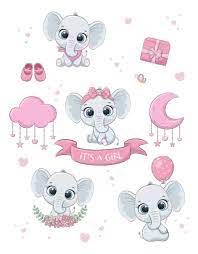 Elephant Baby Shower Clipart Png Jpeg Eps Elephant Baby Etsy Baby Shower Clipart Baby Girl Elephant Baby Elephant