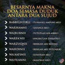 Di atas sudah saya jelaskan bahwa mayoritas ulama memandang sunnah membaca doa saat duduk di antara dua sujud. Kita Bangsa Johor On Twitter Makna Doa Duduk Antara Dua Sujud Jgn Tau Sebut Saja X Tahu Makna Jika Tau Maknanya Anda Lebih Hayati Kemanisan Solat Http T Co R9snafqxzz