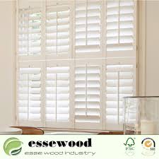 Made of real or faux wood, interior window shutters offer a thicker, more substantial structure that rests inside the interior sill. China Decorative Pvc Vinyl Exterior Or Interior Window Shutters China Wood Shutters Vinyl Shutters
