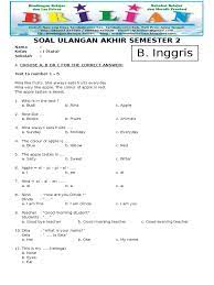 Maybe you would like to learn more about one of these? Soal Uas Bahasa Inggris Kelas 1 Sd Semester 2 Dan Kunci Jawaban