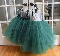 Emerald Green Flower Girl Dress Hunter Green And Silver Sequins Tulle Dress Dark Green Tutu Dress Forest Green Junior Bridesmaid Green Flower Girl Dresses Flower Girl Dresses Dresses