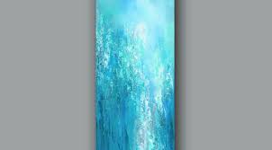 Tall Vertical Blue Wall Art Teal Turquoise Aqua Gray White Etsy Blue Wall Art Abstract Canvas Painting Blue Abstract Art