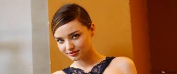 Beautiful 'Miranda Kerr' in Lacy Black Dress 4K wallpaper download