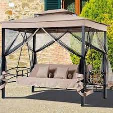 Shop for canopy swings in porch swings. Marquette 3 Seat Daybed Porch Swing With Stand Patio Daybed Porch Swing With Stand Patio Table Decor