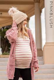 Mauve Striped Fitted Ruched Maternity Top Cute Maternity Outfits Maternity Tops Top Maternity Clothes