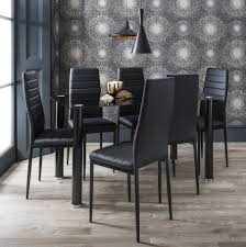 New season deals and much more! Glass Dining Table Set And 6 Black Chairs Set Laura James