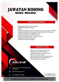 Cari kerja kosong dan jawatan kosong terkini di malaysia dalam bidang pelancongan, pentadbiran (admin), khidmat pelanggan, pemasaran dan jualan, hiburan, teknologi maklumat (it) dan sebagainya. Facebook