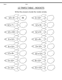 12 Times Tables Worksheet Times Tables Worksheets Math Fact Worksheets Multiplication Worksheets