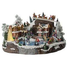Animated christmas village with music, ferris wheel and. Christmas Village With Animated Santa Claus Skaters And Online Sales On Holyart Com