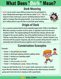 Dork Meaning What Does Dork Mean With Useful Examples 7 E S L Dork Meaning Sms Language Dork