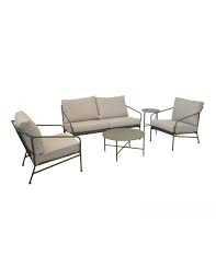 Salon de jardin en acier. Salon De Jardin Noa Acier Vert Et Coussins Polyester Proloisirs