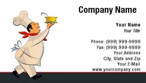 A variety of food choices Chef Business Cards