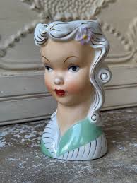 Vintage Ceramic Lady Head Vase