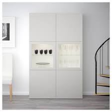 Besta Storage Combination W Glass Doors White Lappviken Light Gray Clear Glass 47 1 4x15 3 4x75 5 8 Glazen Planken Plank Glazen Deur