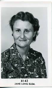 Mrs Lucille Rosser First Grade Class 1957-1958 in Red Brick School  building. Main Street Salado TX