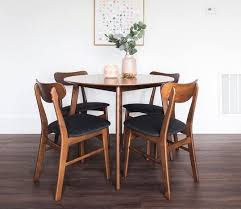 Alia Dining Table Walnut Edloe Finch Furniture Co In 2020 Midcentury Modern Dining Table Round Dining Table Sets Modern Dining Table