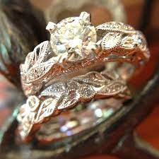 Kirk Kara Hawaiian Flower Engagement Ring And Wedding Band In 18k White Gold Hawaiian Wedding Rings Titanium Wedding Rings Ring Design For Female