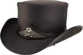 The Pale Rider Is Sharp And Piping With Its Black Finished Leather And Polished Skull Band You Can Wear This In 2021 Leather Top Hat Leather Hats American Hat Makers