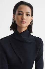 Buy Reiss Navy Elsie High Neck Cropped Co Ord Top from the Next UK online  shop