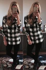 Black And White Flannel Outfit Women Black And White Plaid Flannel Leggings And Black Boots Comfy Style Plaid Outfits Fall Plaid Shirt Outfits Shirt Outfit Women