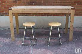 Old reclaimed pallet wood stool. How To Build A 2x4 Outdoor Bar Table The Diy Dreamer