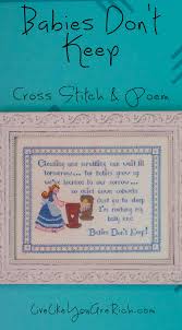 Cross stitch patterns for expecting a baby. Babies Don T Keep Cross Stitch Live Like You Are Rich