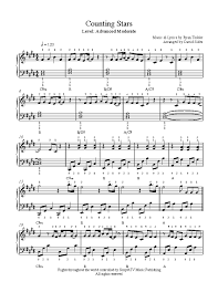 Counting Stars By One Republic Piano Sheet Music Advanced Level