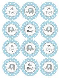 Baby Shower Decorations Oh Boy Elephant Printable Tags Etsy Baby Shower Cupcake Toppers Baby Shower Printables Elephant Baby Shower Decorations