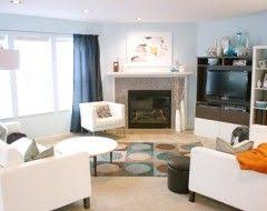 Idea On Furniture Arrangement In Odd Shaped Room Like A Smaller Rug Small Room Design Fun Living Room Small Living Rooms