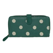 Just In Button Spot Large Leather Trim Wallet Cathkidston Wallet Pouch Clutch Fashion Wallet