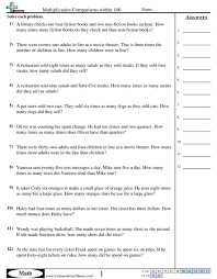 Write simple expressions that record calculations with numbers, and interpret numerical expressions without evaluating them. Word Multiplication Comparisons Within 100 Worksheet Free Commoncoresheets