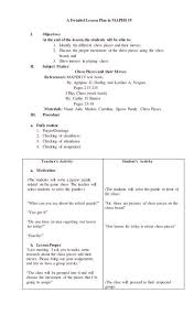 A Detailed Lesson Plan In Mapeh Ivi Objectivesat The End Of The Lesson The Students Will Be Elementary Lesson Plans Teacher Lesson Plans Grammar Lesson Plans