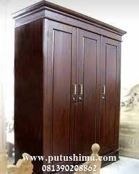 Nah, lemari ini cocok ditaruh di ruang minimalis. Jual Lemari Pakaian Kayu Jati Minimalis 3 Pintu Putushima Furniture