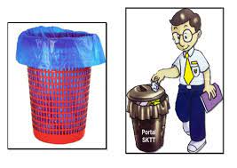 Hal ini dapat diwujudkan dengan membuang sampah pada tempatnya. Gambar Bakul Sampah