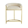 (38) xavier velvet dining chair, gray, gold legs by meridian furniture. 1