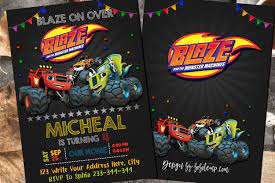 No physical item will be shipped to you. Editable Blaze And The Monster Machines Birthday Invitation Diy Bobotemp