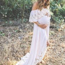 Maternity Solid White Lace Off Shoulder Dress Maternity Photo Dresses Maternity Dresses Photography Maternity Shoot Dresses